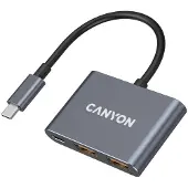 Canyon DS-3, USB-C Hub, 3 Anschlüsse, 2xUSB-A 10Gbps, 1xUSB-C 10Gbps, grau