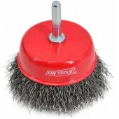 AWTOOLS 75-mm-Schaft-Topfbürste, gecrimpter Draht