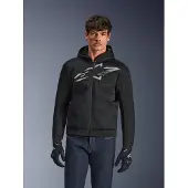 Alpinestars Chrome Superairflow Motorrad Zip Hoodie, schwarz/grau/weiß, S