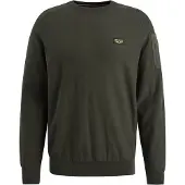 PME Legend Rundhalspullover , Herren, Gr. L, grün (beluga), Web, Obermaterial: 100% Baumwolle, unifarben, regular fit normal, Rundhals, Rippbündchen, Pullover Rundhalspullover, mit Logo Stickerei