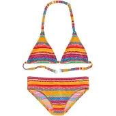 Buffalo Triangel-Bikini "Lux Kids", Jungen, Gr. 170/176, N-Gr, gelb, Polyamid, bedruckt, gemustert, Bikini-Sets Triangel-Bikini, mit abstraktem Druck