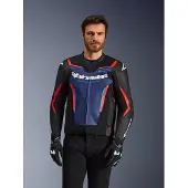 Alpinestars GP Force V2 Lederjacke Black Blue Red Fluo, Größe: 48