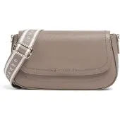 Ted Baker Leder Umhängetasche Louiize Webbing Leather Flapover Crossbody Bag Taupe