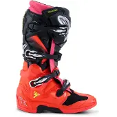 Alpinestars Tech 7 Stiefel Black Red Fluo Pink Fluo