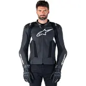 Alpinestars Missile V3 Airflow Lederjacke Black White, Größe: 58