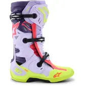 Alpinestars Tech 10 Supervented Stiefel Purple Yellow Fluo Diva Pink