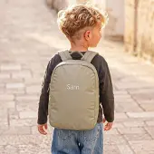 Yoursurprise Personalisierter Kinderrucksack - bestickt - Taupe - Puffy-Stil