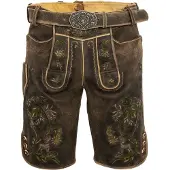MADDOX Trachtenlederhose FLEESENSEE – Kurze Lederhose für Herren mit Gürtel