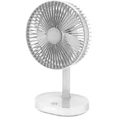 Platinet Tragbarer Ventilator, 45242, Durchmesser 140 mm, mit 3000 mAh Akku und Nachtlicht, weiß