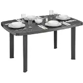 Dmora Greggs - Outdoor-Tisch, 137x85x72h cm Anthrazit, 6 Plätze Italy