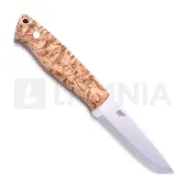 Brisa Trapper 95 Messer, Elmax Scandi, curly birch, left