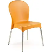 Dmora Linder - Outdoor-Stuhl, Orange, ein Stuhl Italy