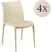 Dmora Grover - Outdoor-Stuhl, Beige, 4 Stühle Italy