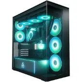 Arctic Cooling Xtender (Mirror Black) Premium E-ATX PC-Gehäuse, Midi Tower, PC, Schwarz, EATX, Metall, Gehärtetes Glas, Gaming