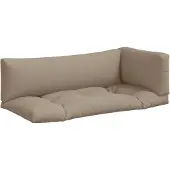 vidaXL Palettenkissen 3-tlg. Taupe Stoff