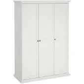 Dmora 3-türiger Kleiderschrank - Weißes Schlafzimmer 60,5x138,8 cm