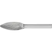 PFERD Hartmetall-Frässtift mit 6-mm-Schaft, Flammenform B, Zahnung 3 PLUS