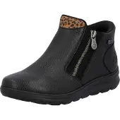 Rieker Winterboots "Ready2GO", Damen, Gr. 39, schwarz (schwarz, leo), Lederimitat, unifarben, Basic, Schuhe Winterboots, Stiefelette, Casualboots mit seitlichem Reißverschluss und TEX-Membran
