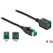 DeLOCK PoweredUSB Verlängerungskabel 12 V 4 m, 4 m, Schwarz