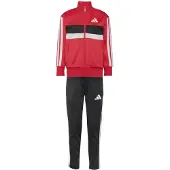 Adidas Trainingsanzug SPORTSWEAR "LK 3S TIB TS", Kinder, Gr. 128, rot (pure ruby, weiß, schwarz), Obermaterial: 100% Polyester, Sportanzüge Trainingsanzug