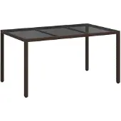 Syfax Gartentisch Braun 150 x 90 x 75 cm Poly-Rattan