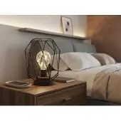 Meine Wunschleuchte Kleine LED Industrial Tischlampe kabellos mit Batterieberieb, Rostoptik H: 21cm