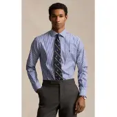 Ralph Lauren für Herren. 712827063002 Blaues Custom Fit Popeline-Hemd (42), Lässig, Baumwolle, Klassisch, Langarm