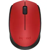 Logitech M171, Beidhändig, Optisch, RF Wireless, 1000 DPI, Schwarz, Rot