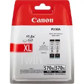 Canon PGI-570BK XL Tinte (Pigment-Schwarz) mit hoher Reichweite (Doppelpack), Hohe (XL-) Ausbeute, Schwarz, Tinte auf Pigmentbasis, 22 ml, 2 Stück(e), 500 Seiten