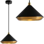 Toolight Pendellampe App1005-1Cp Schwarz Runden 1-Lichtquelle E27 20X15X15-100Cm Einstellbar