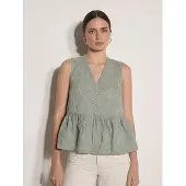 Apricot Blusentop "Peplum-Oberteil" mit Blumenstickerei