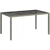 Syfax Gartentisch Grau 150 x 90 x 75 cm Poly-Rattan