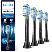Philips HX9044/33 Premium Plaque Defence Aufsteckbürsten, 4er-Pack, Schwarz