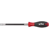 Wiha Schraubendreher mit Bithalter SoftFinish Klemmung über Sprengring flexibler Schaft, 1/4" 268 mm