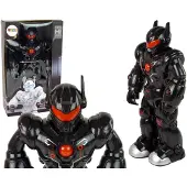 Leantoys Interaktiver Roboter läuft, Geräusche macht Lichteffekte, Schwarz