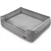 HUGGY DOGGY Klassisches PREMIUM Hundebett, grau, Stoff, Schlafen XL