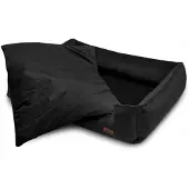 HUGGY DOGGY Hundebett schwarz weicher Samt Bulldog Bett M