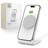 Tech-Protect QI15W-A38 MagSafe Kabelloses Desktop-Smartphone-Ladegerät - Weiß