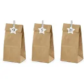 Party Deco Adventskalendertüten, Kraft (1 Packung / 24 Stück)