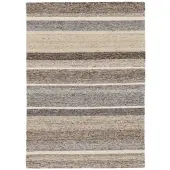 Theko Wollteppich "Ehrwald TK-155", beige, B:200cm H:12mm L:300cm, Schurwolle, Teppiche, Wollteppich, Wendeteppich, besonders flach, reine Wolle, handgewebt, gestreift