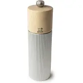 Peugeot Salzmühle LINE 18cm Aluminium Silber Buchenholz Natur Stahlmahlwerk