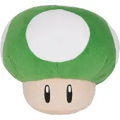 , Plüschpilz 1-Up 16cm Super Mario Stil Weicher Polyester, Weiß / Grün