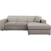 Beautysofa Ecksofa mit Schlaffunktion PEDRO L, Stoff: Velo623, Ottomane: rechts