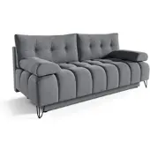 Beautysofa Sofa 3-Sitzer BERGEN mit Schlaffunktion & Bettkasten, Dunkelgrau