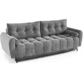 Beautysofa Sofa 3-Sitzer MALAGA mit Schlaffunktion & Bettkasten, Grau