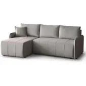 Beautysofa Ecksofa Capri L-form mit Schlaffunktion, Bettkasten & universeller Ottomane, Beige