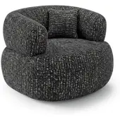 Beautysofa SESSEL Laila, Drehsessel mit runder Form, Schwarz, Geflecht-Stoff