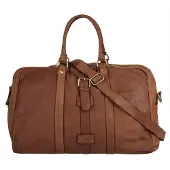 Forty Reisetasche , Gr. B/H/T: 53cm x 30cm x 20cm onesize, braun (cognac), Leder, leicht glänzend, unifarben, Taschen Reisetasche, echt Leder, Made in Italy