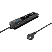Qoltec 50104, 4 AC-Ausgänge, 230 V, 50 Hz, 16 A, 3680 W, Schwarz