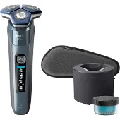 Philips SHAVER Series 7000 S7882/55 Elektrischer Nass- und Trockenrasierer, Rotationstrasierer, Blau, SteelPrecision blades, LED, GroomTribe; Connects via Bluetooth, SH71